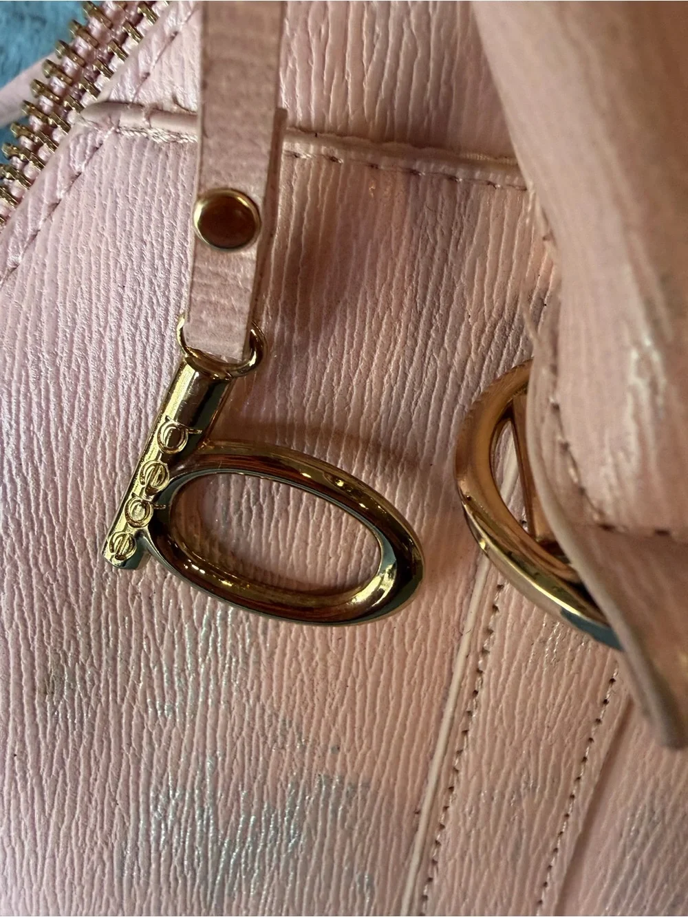 bebe Blush Pink Dome Satchel with Gold Hardware